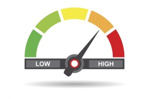 Website performance barometer graphic showing levels from low to high.