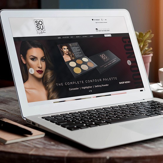 SoSu website displayed on a laptop screen.